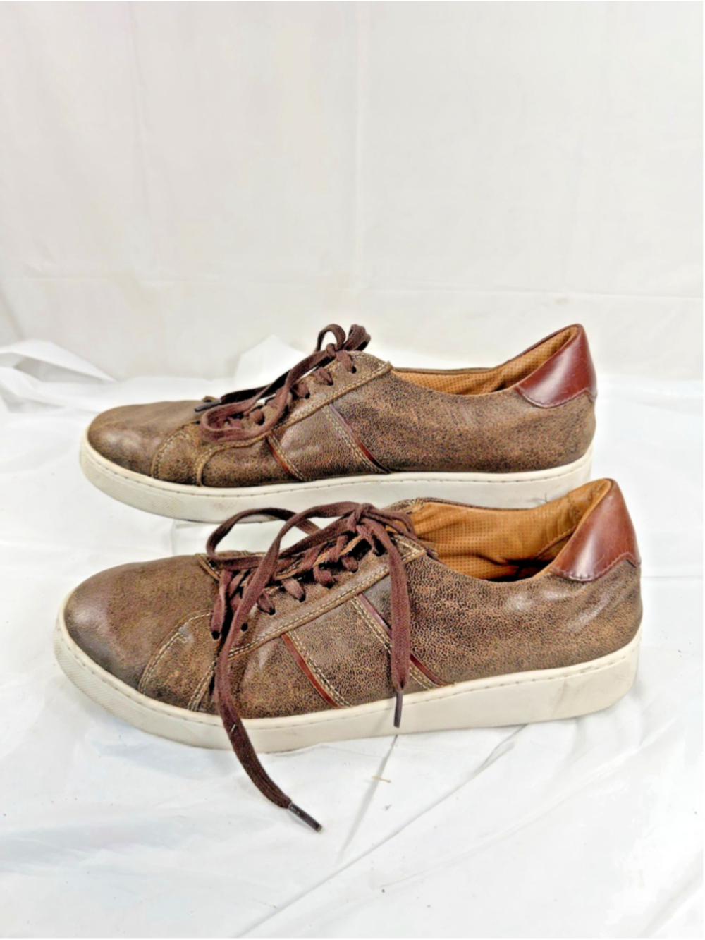 Flag LTD. Men's Becker Leather Sneakers Nappa Glove Sz 10.5M Brown